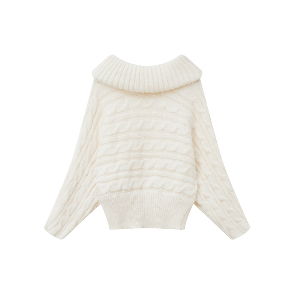 Paris Holiday One-shoulder high-stretch sweater