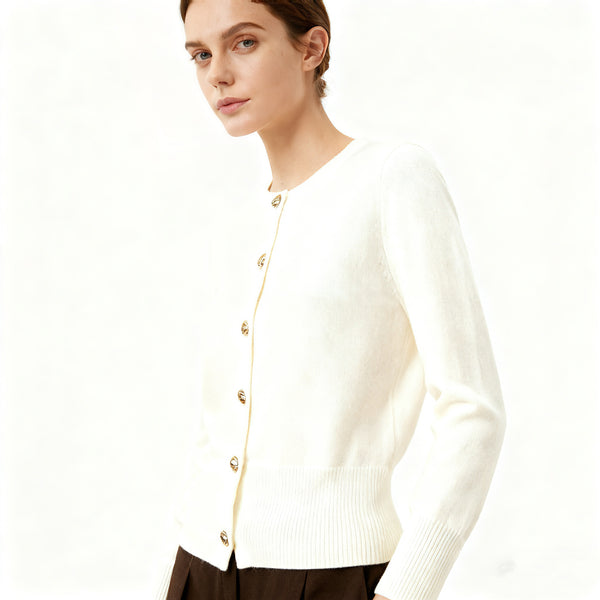 knitted cardigan in WHITE