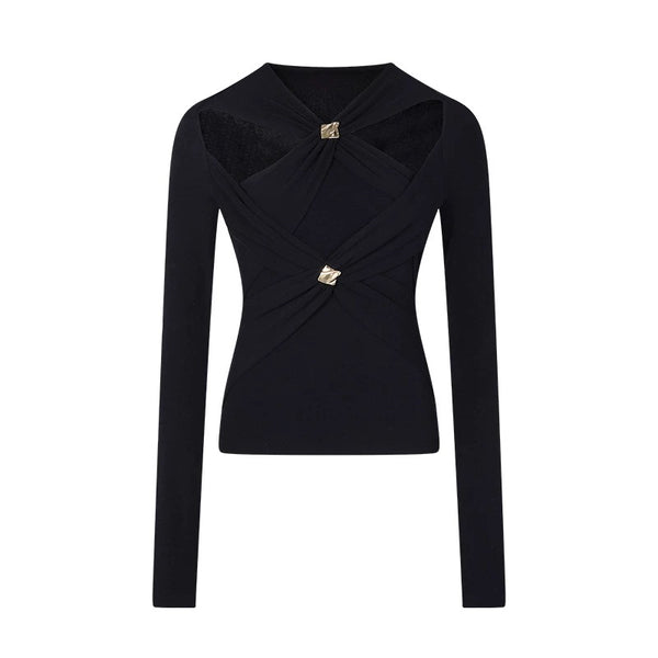 Y2K cross-strapped hot girl design top