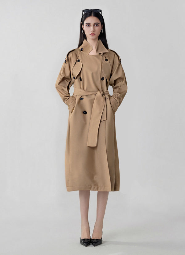 London Memory Long Double breasted Trench Coat