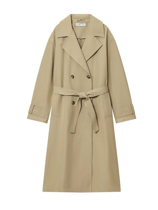 Minimalist oversized double breasted Trench Coat in Khaki