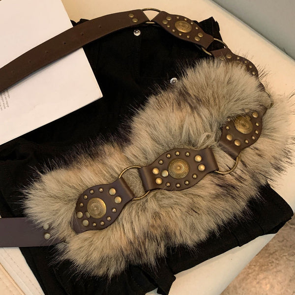 Y2K Plush Splicing Belt