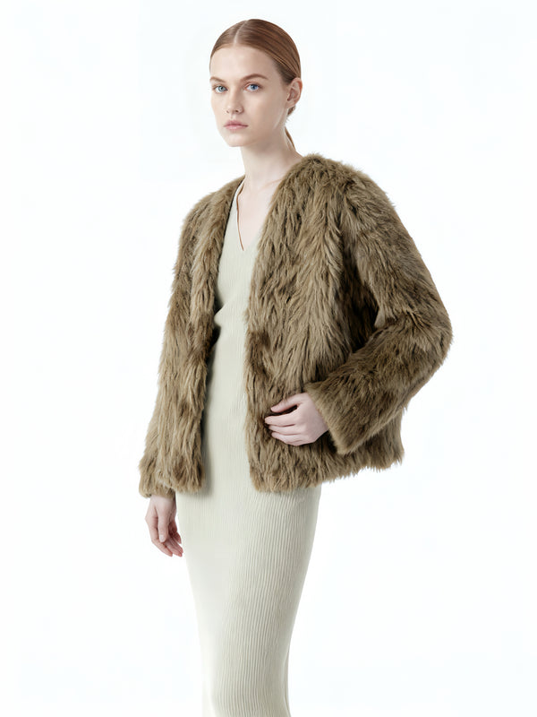 Aurora Borealis faux fur Coat