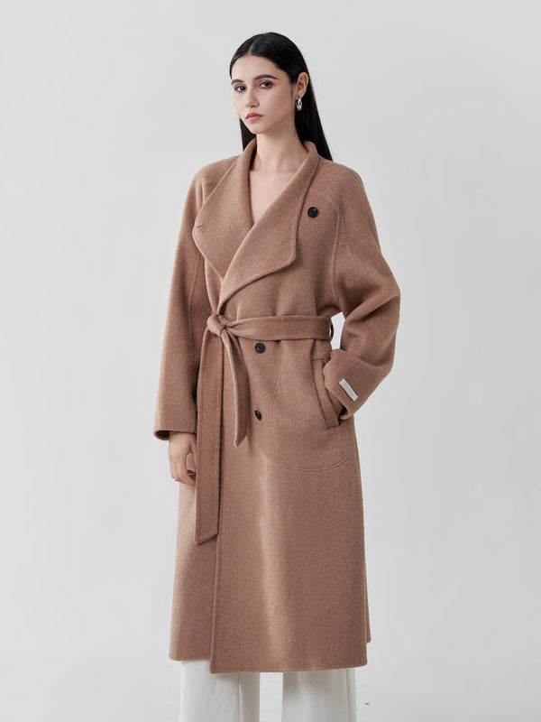 OLASEUY 「2025WINTTER」Camel sheep wool colored long coat