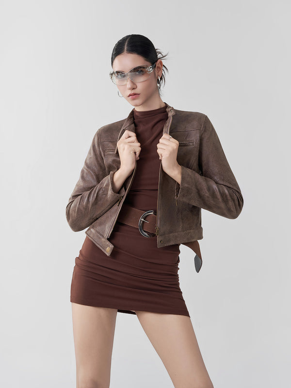 Y2K American retro motorcycle jacket