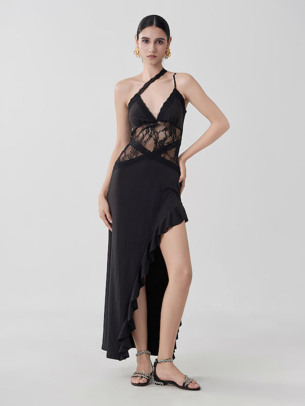 Midnight in Paris Lace dress in BLACK
