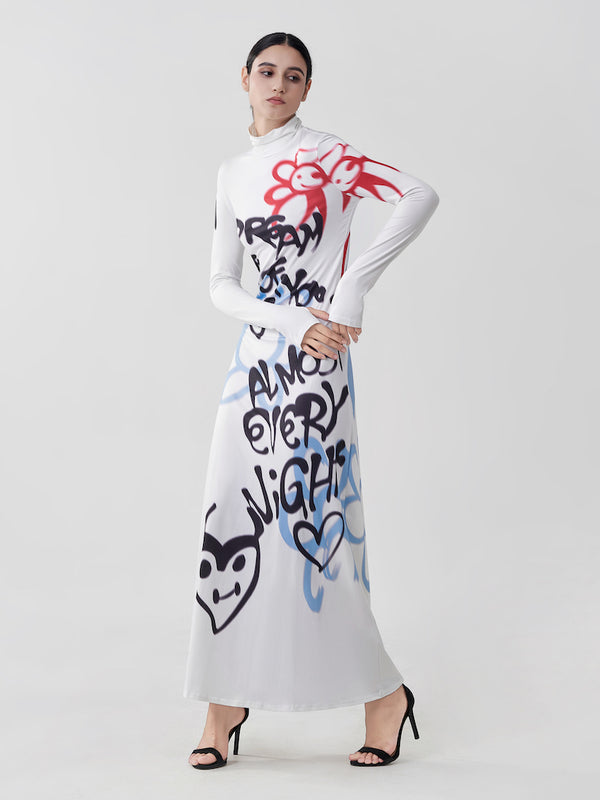 OLASEUY 「2025 AUTUMN」Graffiti dress
